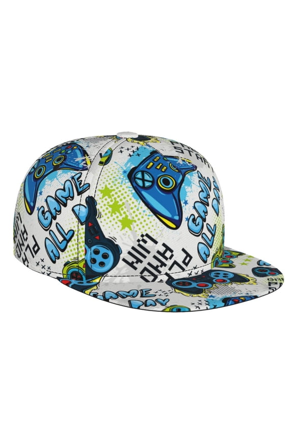 Game All Day for Baseball Cap Men Cap Flat Brim for Men Women Teens Adjustable Baseball Cap