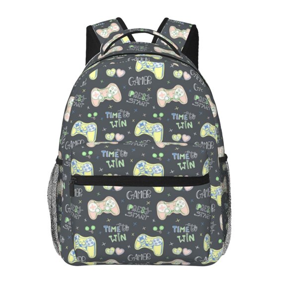 Hirioo Gamers Print Laptop Backpack Lightweight Casual Travel Daypack for College Workplace Travel
