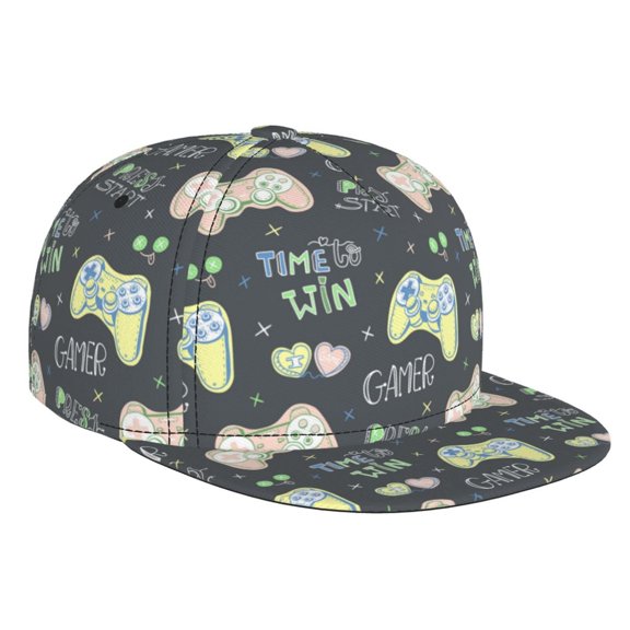 Hirioo Gamers for Baseball Cap Men Cap Flat Brim for Men Women Teens Adjustable Baseball Cap