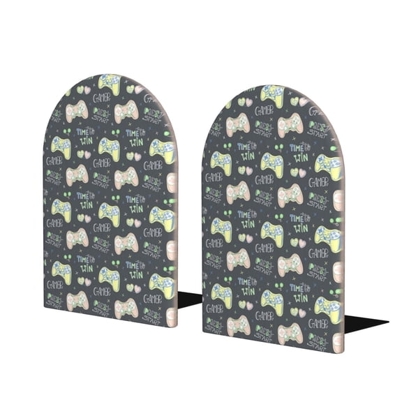 Hirioo Gamers for Bookends Decorative Bookends for Shelves for Home or Office, Non-Slip Base