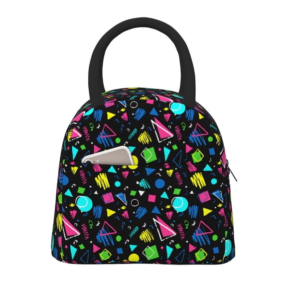 Hirioo Geometric 1980s Styled for Eco-friendly Lunch Box,Leakproof Lunch Box for School, Work, Travel, and Picnics,Perfect for Meal Prep