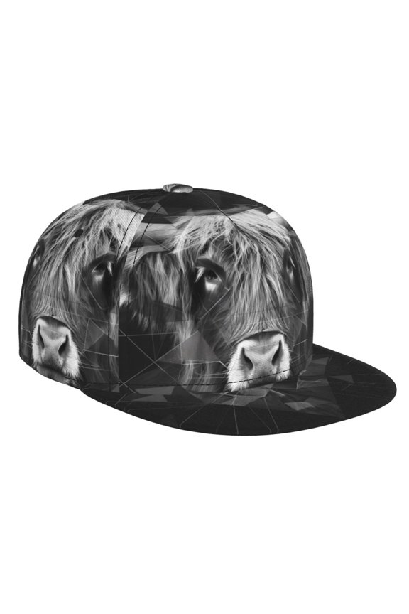 Geometric Bull Design for Baseball Cap Men Cap Flat Brim for Men Women Teens Adjustable Baseball Cap