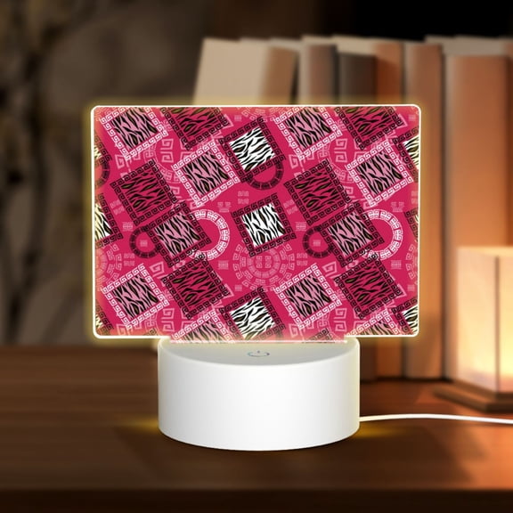 Hirioo Geometry for Rectangular Acrylic with Night Light Best Gifts for Lover Girl Mom, Valentine's Day Anniversary Birthday Wedding Present