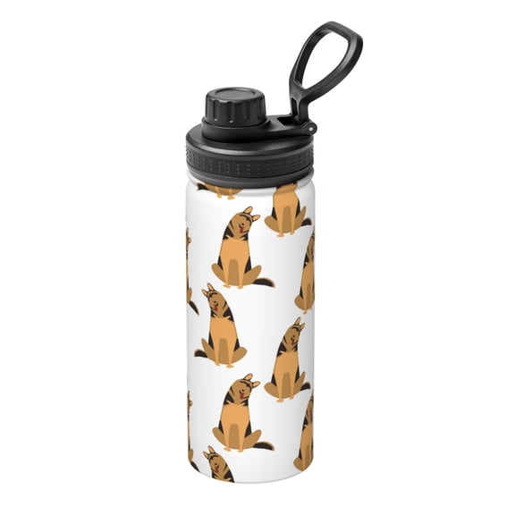 Hirioo German Shepherd Dog for 18oz Sports Insulated Kettle for Gym Hiking Camping Running Mountain Bike Outdoor Sports