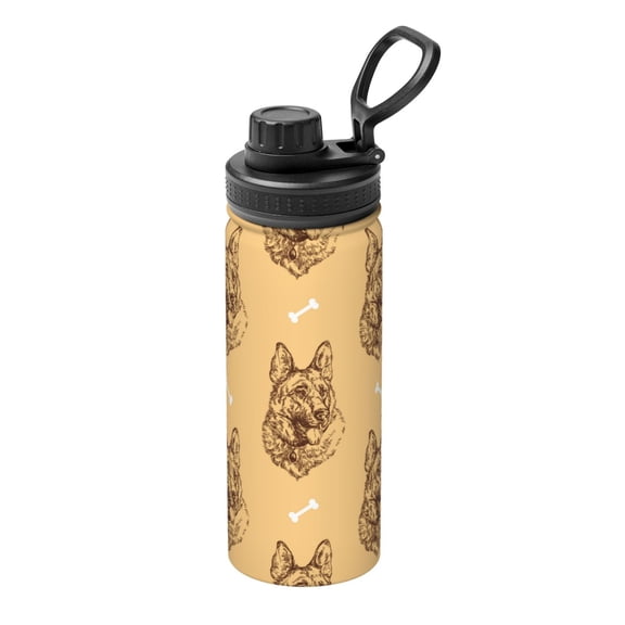 Hirioo German Shepherd Dog for 18oz Sports Insulated Kettle for Gym Hiking Camping Running Mountain Bike Outdoor Sports
