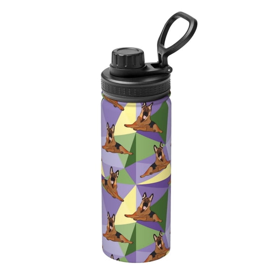 Hirioo German Shepherd Dog for 18oz Sports Insulated Kettle for Gym Hiking Camping Running Mountain Bike Outdoor Sports