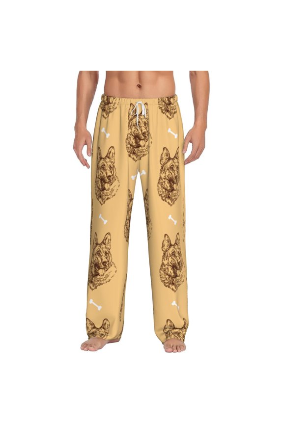 German Shepherd Dog for Men's PJ Pajama Pants Sleep Pants Men's Home Trousers with Pockets,S-3XL-X-Large