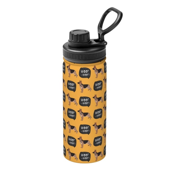 Hirioo German Shepherd Woof for 18oz Sports Insulated Kettle for Gym Hiking Camping Running Mountain Bike Outdoor Sports