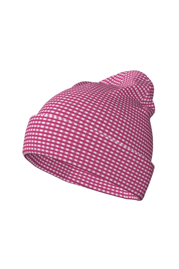 Gingham for Men's Knit Cuffed Beanie for Outdoor Activities Unisex