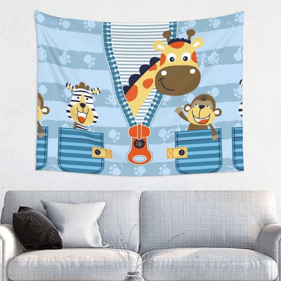 Hirioo Giraffe Come Out From Zipper Print Tapestry Lightweight Fabric for Bedroom Aesthetic Home Wall Dorm Dcor Living Room Decor 29x37 Inch