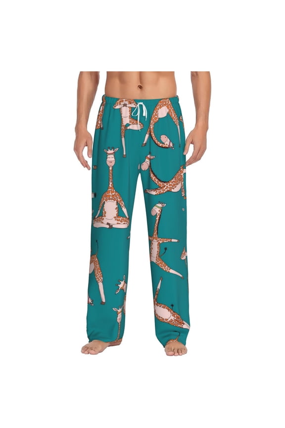 Giraffes Doing Various Yoga for Women's PJ Pajama Pants Sleep Pants Women's Home Trousers with Pockets,S-3XL-Large