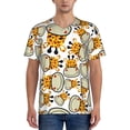 thumbnail image 1 of Hirioo Giraffes Head for Men's Baseball T-shirt Shirts Short Sleeve Casual Summer Button Stretch T Shirts,Size S-4XL-Small, 1 of 7