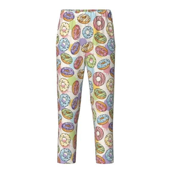 Hirioo Glazed Donuts for Teenagers' Pajama Pants Womens Lounge Pants with Pockets Pj Bottoms Pants for Men-XS(5-6)