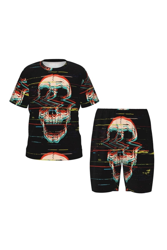 Glitch Screaming Skull Hirioo-Large