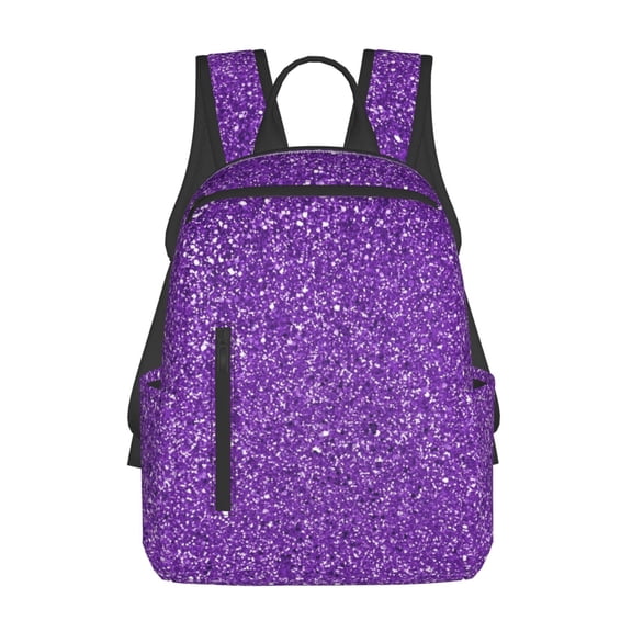 Hirioo Glitter Purple for Lightweight Backpack, Durable and Comfortable, Ideal for Travel, School, Hiking, and Everyday Use