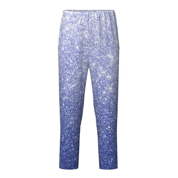 Hirioo Glittering Blue Purple for Teenagers' Pajama Pants Womens Lounge Pants with Pockets Pj Bottoms Pants for Men-Medium