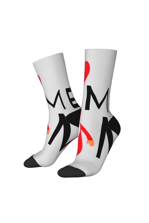 Gnome Home With A Cute Gnome Pattern Adult Middle Tube Socks Breathable Sock Non-Pilling,Contrasting Color Design