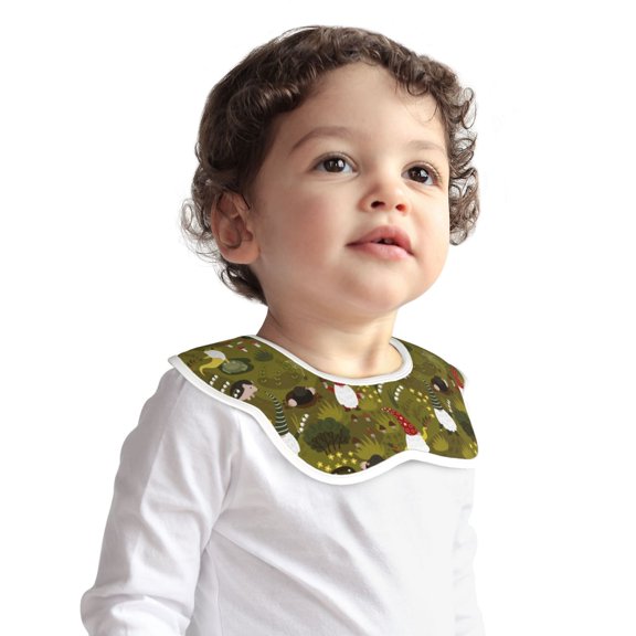 Hirioo Gnomes Playing in the Garden for Baby Cotton Petal Bib Drool Bibs for Baby Boy Unisex