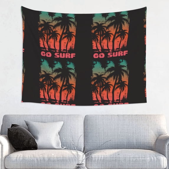Hirioo Go Surfer Print Tapestry Lightweight Fabric for Bedroom Aesthetic Home Wall Dorm Décor Living Room Decor 29x37 Inch