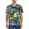 thumbnail image 1 of Hirioo Goal Time for Men's Baseball T-shirt Shirts Short Sleeve Casual Summer Button Stretch T Shirts,Size S-4XL-Large, 1 of 7