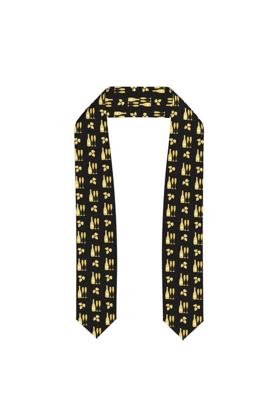 Gold Bottles for 72" Graduation Shawl Stole Unisex Adults Graduation Sash Honor Graduation Stole for High School and College-Flattened