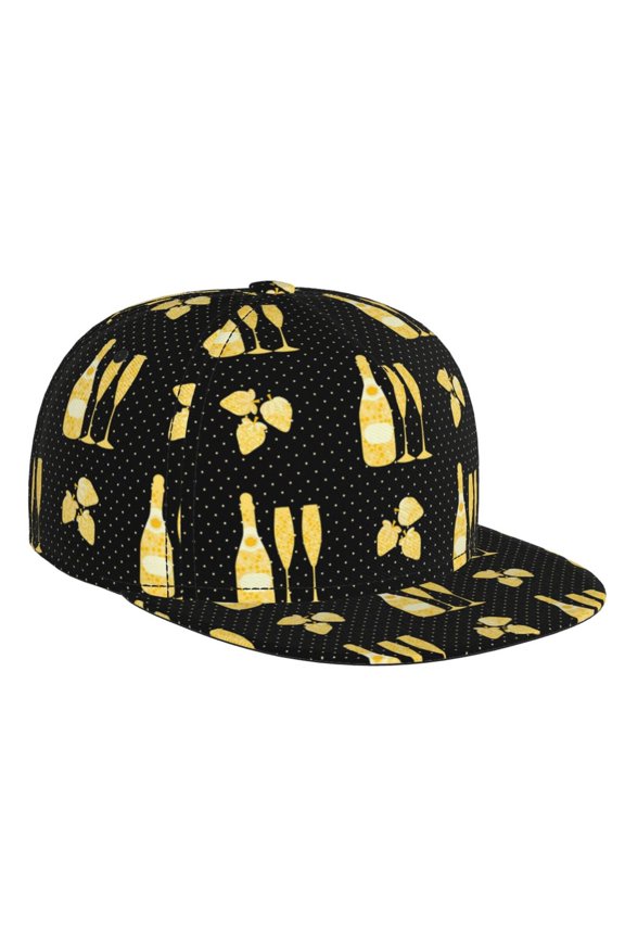 Gold Bottles for Baseball Cap Men Cap Flat Brim for Men Women Teens Adjustable Baseball Cap