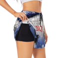 thumbnail image 1 of Hirioo Gold Glitter Shining In Light With 2025 for Women's Double Layer Athletic Shorts High-Performance Gym Shorts with Inner Pocket, Elastic Waistband-Small, 1 of 7