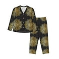 thumbnail image 1 of Hirioo Gold Mandala for Women's Pajama Sets 2 Piece Pjs Women's Long-Sleeved Pajama Set Button Down Sleepwear,S-XXL-, 1 of 7