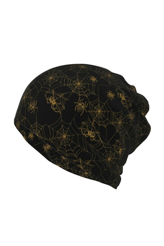 Gold Spiders And Cobwebs for Multifunction Beanie Hat for Men and Women Unisex for Winter Sports, Outdoor Activities, and Daily Wear