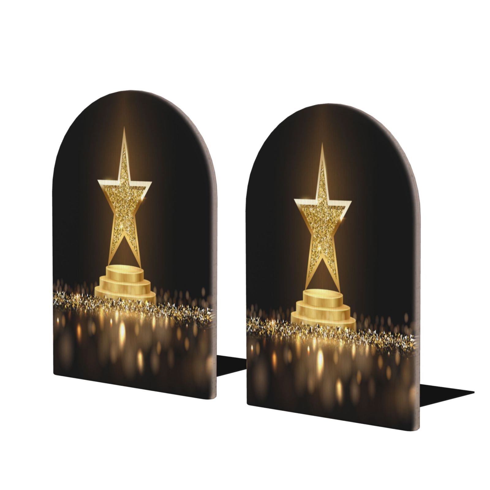 Hirioo Golden Glitter And Light for Bookends Decorative Bookends for ...