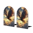 thumbnail image 1 of Hirioo Golden Sky Bald Eagle for Bookends Decorative Bookends for Shelves for Home or Office, Non-Slip Base, 1 of 8
