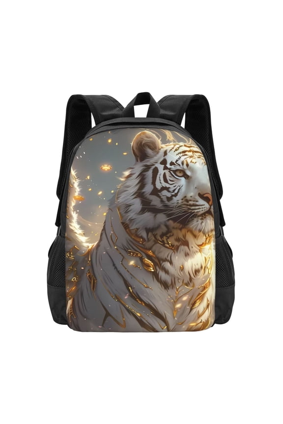 Golden White Tiger for Minimalist Backpack Large Capacity Backpack Travel Backpack For School