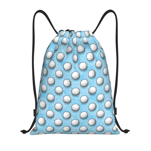 Hirioo Golf Balls 1 Print Drawstring Backpack Bag Sport Versatile Sports Backpack for Gym, Travel, Swimming, Beach