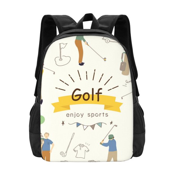 Hirioo Golf Icons And Golfer for Minimalist Backpack Large Capacity Backpack Travel Backpack For School