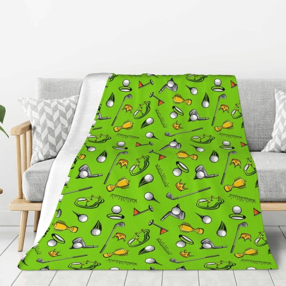 Hirioo Golf Sport Club for Flannel Blanket, Cozy and Warm Throw for Bed or Couch ,Perfect for All Seasons-50"x40"