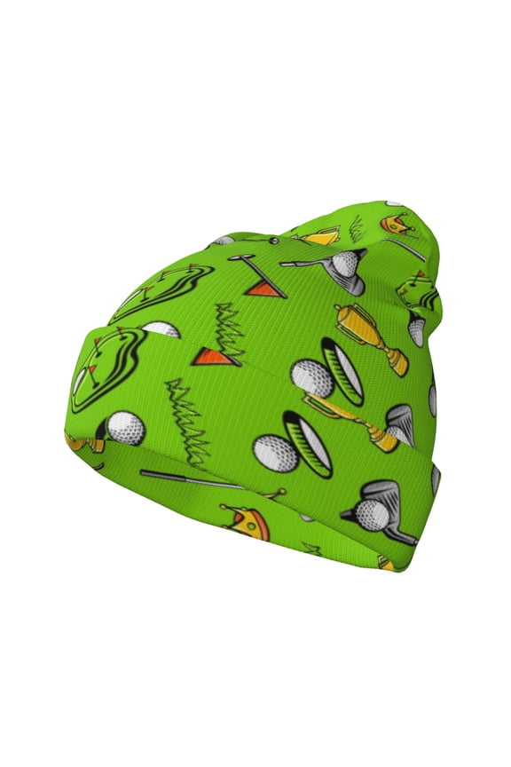 Golf Sport Club for Men's Knit Cuffed Beanie for Outdoor Activities Unisex