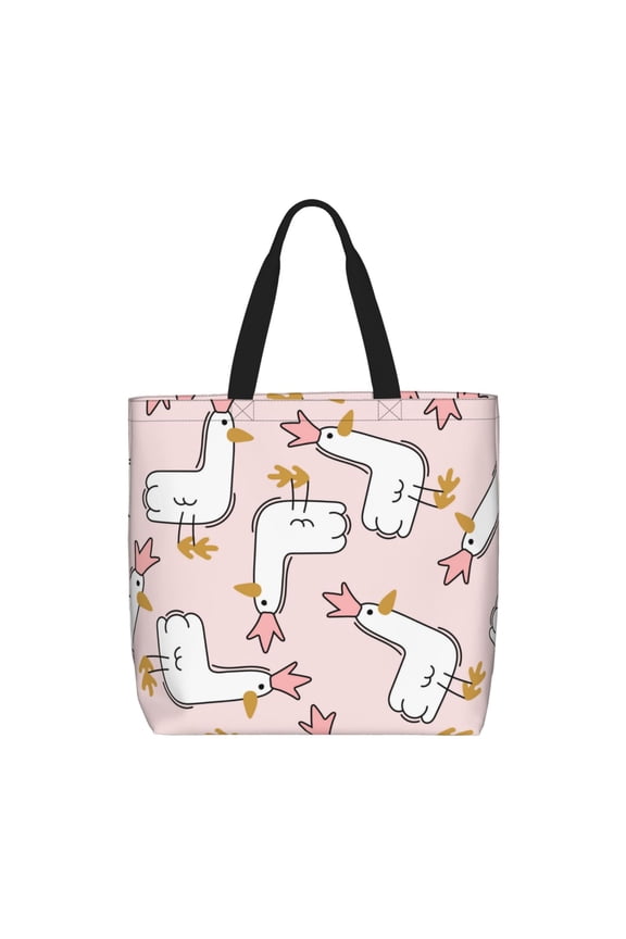 Goose Queen for Tote Bag for Women, Quilted Shoulder Bag with Zipper, Large Capacity Handbags for Casual, Travel, Work