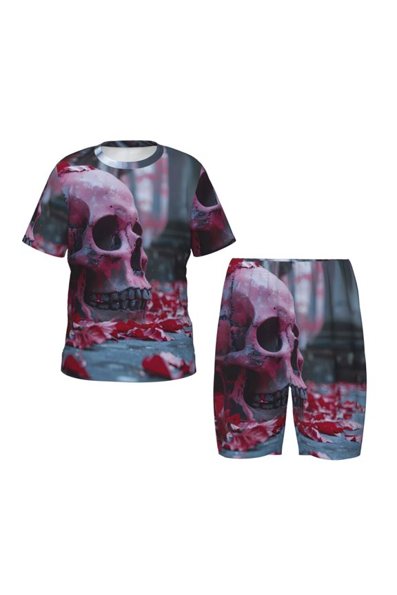 Gothic Red Skull Cemetery Hirioo-4X-Large