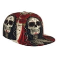 thumbnail image 1 of Hirioo Gothic Skull With Roses for Baseball Cap Men Cap Flat Brim for Men Women Teens Adjustable Baseball Cap, 1 of 7