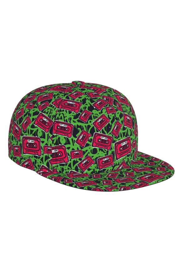 Graffiti Tape for Baseball Cap Men Cap Flat Brim for Men Women Teens Adjustable Baseball Cap