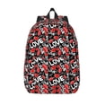 thumbnail image 1 of Hirioo Graffiti Valentine Day Canvas Backpack, Durable Travel Backpack with Multiple Compartments,Large Capacity, Backpack for School, Hiking, Work, 1 of 7