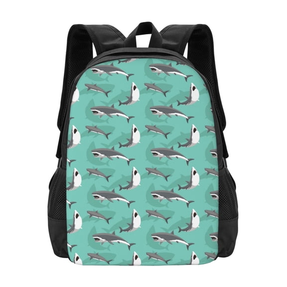 Hirioo Great White Shark for Minimalist Backpack Large Capacity Backpack Travel Backpack For School