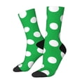 thumbnail image 1 of Hirioo Green And White Polka Dot Pattern Adult Middle Tube Socks Breathable Sock Non-Pilling,Contrasting Color Design, 1 of 6