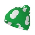 thumbnail image 1 of Hirioo Green And White Polka Dot for Men's Knit Cuffed Beanie for Outdoor Activities Unisex, 1 of 6