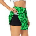thumbnail image 1 of Hirioo Green Broccoli for Women's Double Layer Athletic Shorts High-Performance Gym Shorts with Inner Pocket, Elastic Waistband-XX-Large, 1 of 7