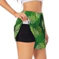 thumbnail image 1 of Hirioo Green Flower for Women's Double Layer Athletic Shorts High-Performance Gym Shorts with Inner Pocket, Elastic Waistband-XX-Large, 1 of 7