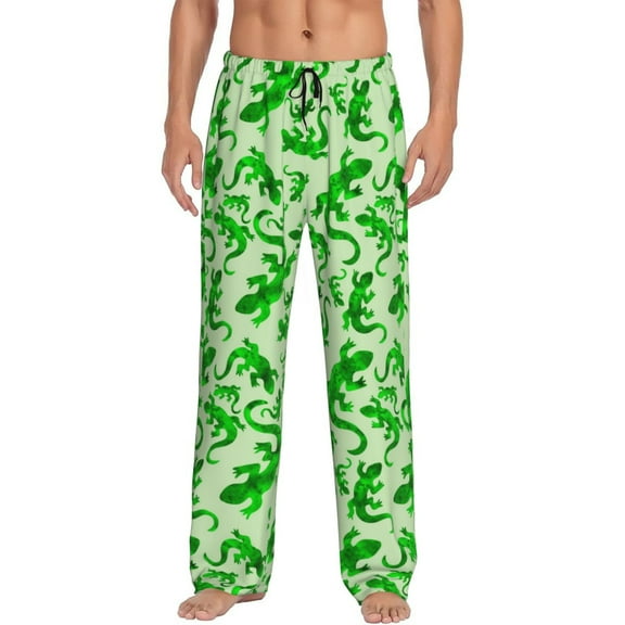 Hirioo Green Lizard for Women's PJ Pajama Pants Sleep Pants Women's Home Trousers with Pockets,S-3XL-XX-Large