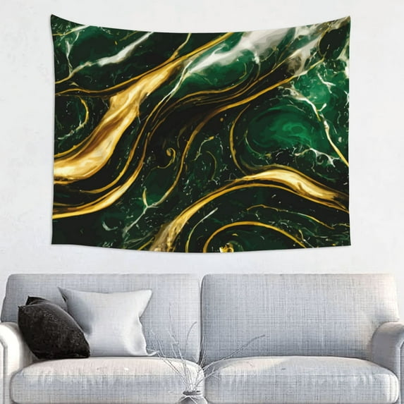 Hirioo Green Marble Print Tapestry Lightweight Fabric for Bedroom Aesthetic Home Wall Dorm Décor Living Room Decor 29x37 Inch