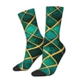 thumbnail image 1 of Hirioo Green Mosaic Glass Pattern Adult Middle Tube Socks Breathable Sock Non-Pilling,Contrasting Color Design, 1 of 6