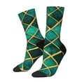 thumbnail image 1 of Hirioo Green Mosaic Glass Pattern Adult Middle Tube Socks Breathable Sock Non-Pilling,Contrasting Color Design, 1 of 6